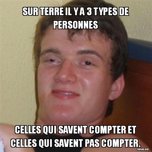 Sur Terre il y a 3 types de personnes