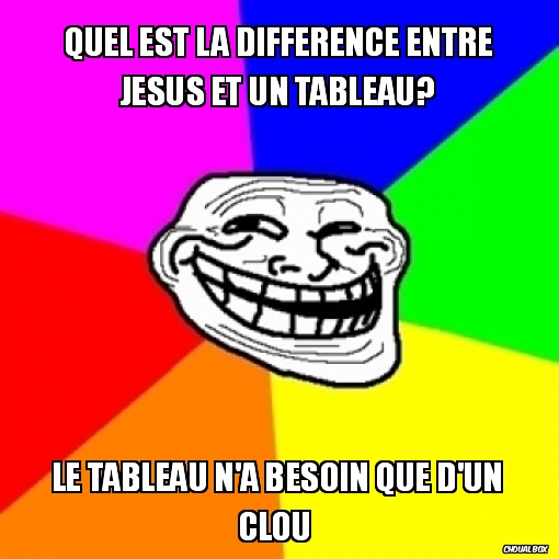 Quel est la différence entre Jésus et un tableau?