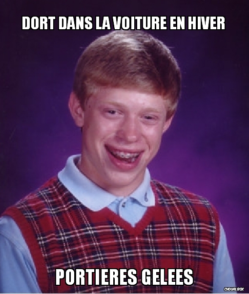 Dort dans la voiture en hiver