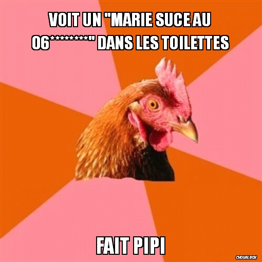 Voit un \"Marie suce au 06********\" dans les toilettes