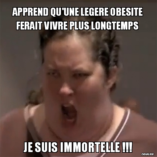 apprend qu\'une légère obésité ferait vivre plus longtemps 