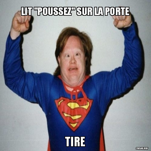 Lit \"poussez\" sur la porte