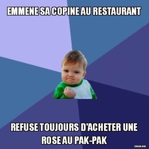 Emmène sa copine au restaurant