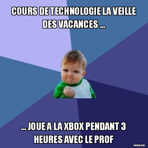 Cours de technologie la veille des vacances ...