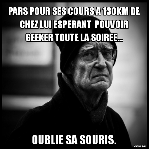 Pars pour ses cours à 130km de chez lui ...