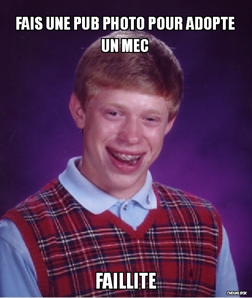 fais une pub photo pour adopte un mec