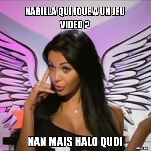 Nabilla qui joue a un jeu video ?