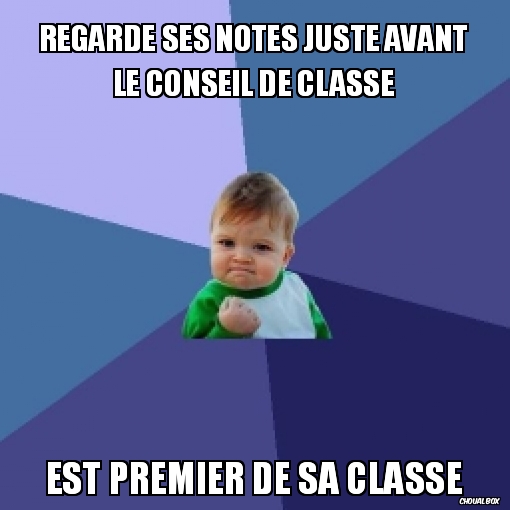 Regarde ses notes juste avant le conseil de classe