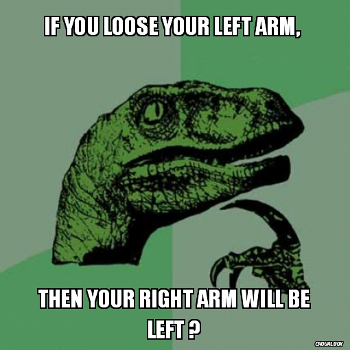 If you loose your left arm, 