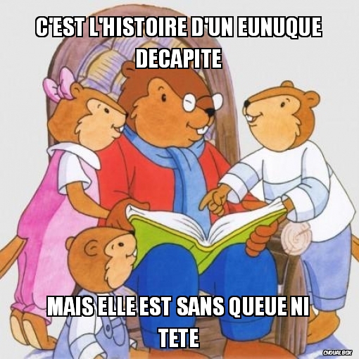 c\'est l\'histoire d\'un eunuque decapité