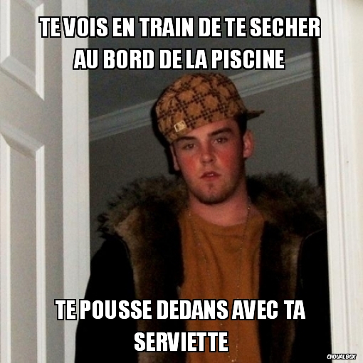 Te vois en train de te sécher au bord de la piscine