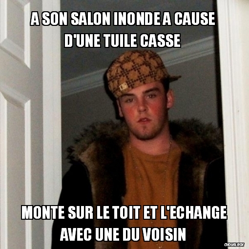 A son salon inondé à cause d\'une tuile cassé 