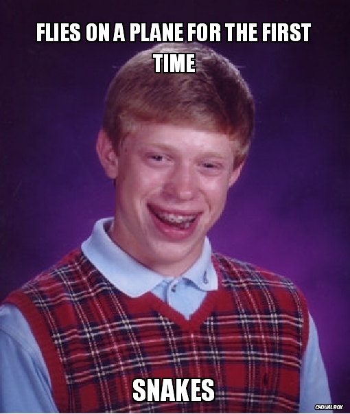 Flies on a plane for the first time