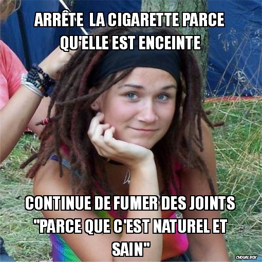 Arrête la cigarette parce qu\'elle est enceinte