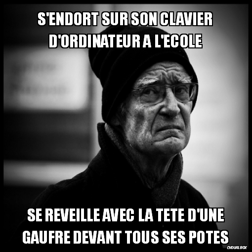 S\'endort sur son clavier d\'ordinateur a l\'ecole