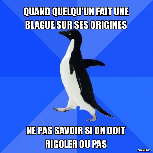 quand quelqu\'un fait une blague sur ses origines