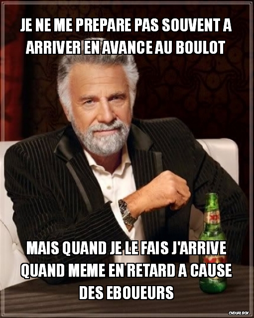Je ne me prépare pas souvent à arriver en avance au boulot