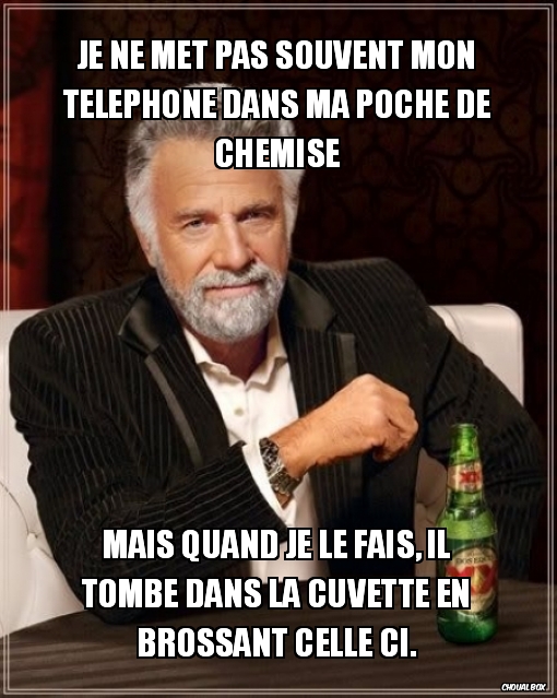 Je ne met pas souvent mon téléphone dans ma poche  /csb de chemise