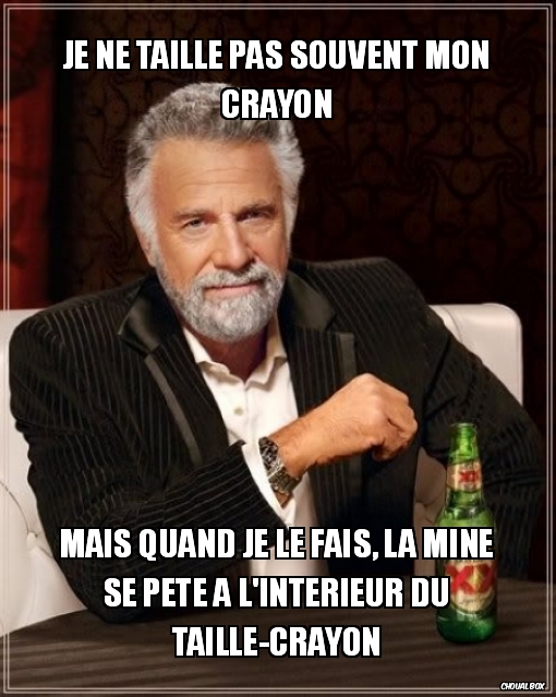 Je ne taille pas souvent mon crayon