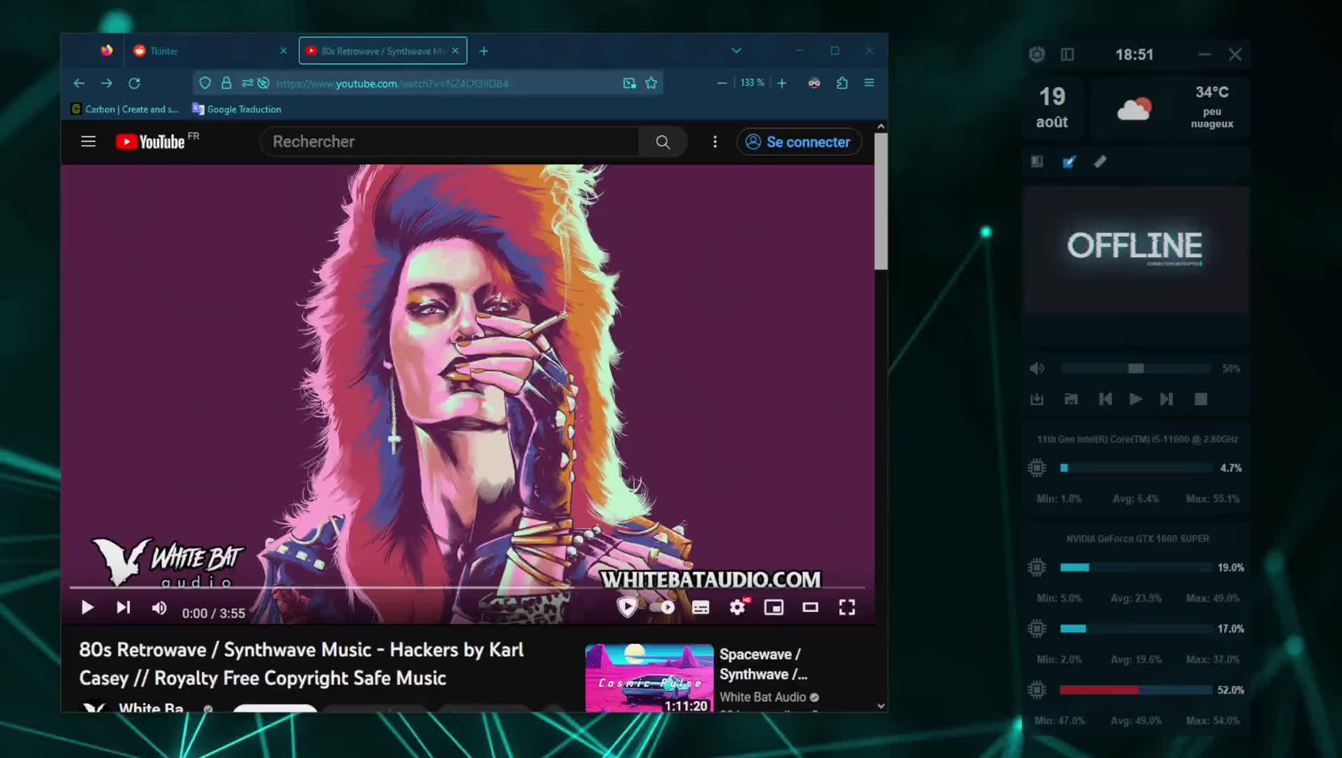 Interface graphique en python avec téléchargement de vidéo Youtube et lecteur multimédia Vlc intégrée