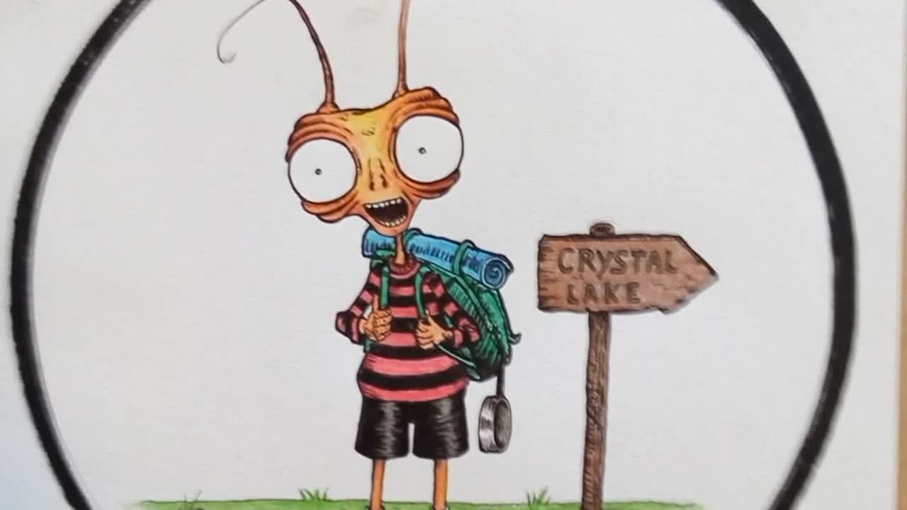 Message à papa et maman. Dessin perso sur papier, voix de moi, animation par IA. Dessin  d'origine en com.