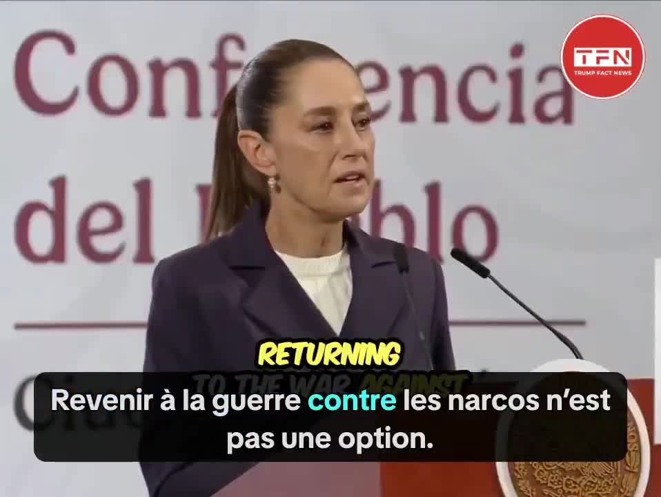 Claudia Sheinbaum, présidente du Mexique déclare ne pas vouloir revenir à une guerre  contre les cartels