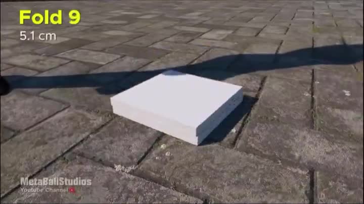 Le sachiez tu ? Plier une feuille de papier sur elle même 103x lui donnera a une épaisseur plus grande que le diamètre notre univers !