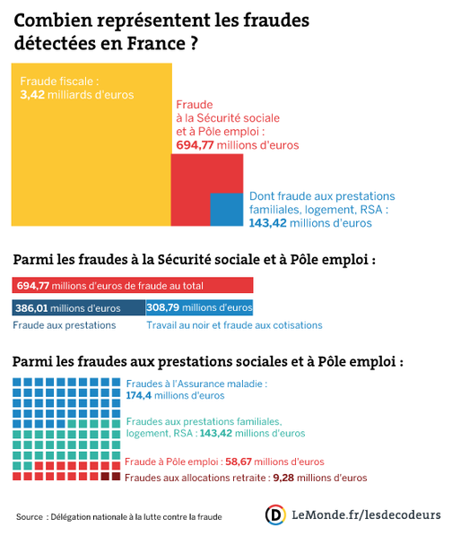 Combien représentent les fraudes détectées en France ?