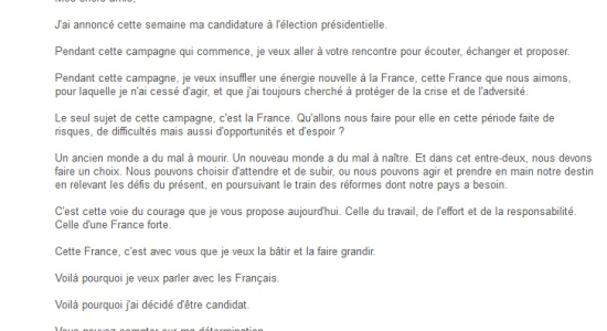 Sarkozy campagne présidentielle