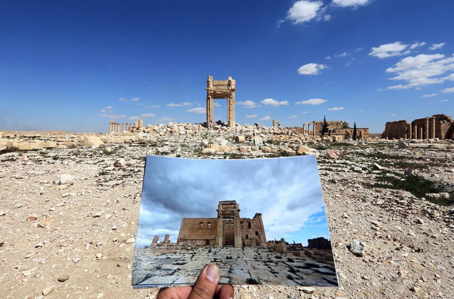 Avant et après ISIS : Temple de Baal, Palmyre, en Syrie