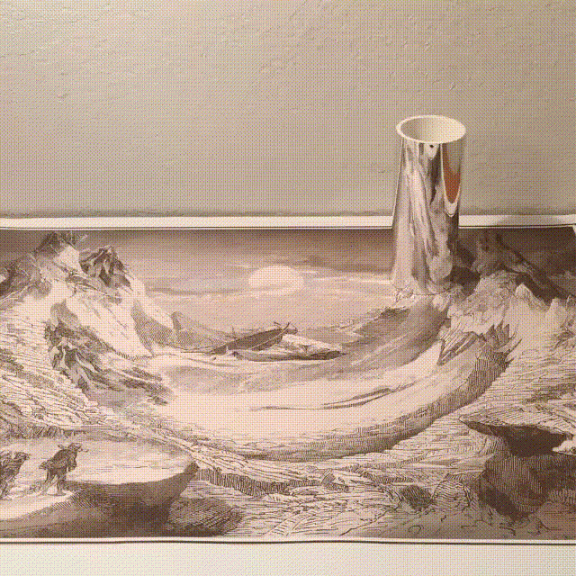 Anamorphose cylindrique: portrait de Jules Verne