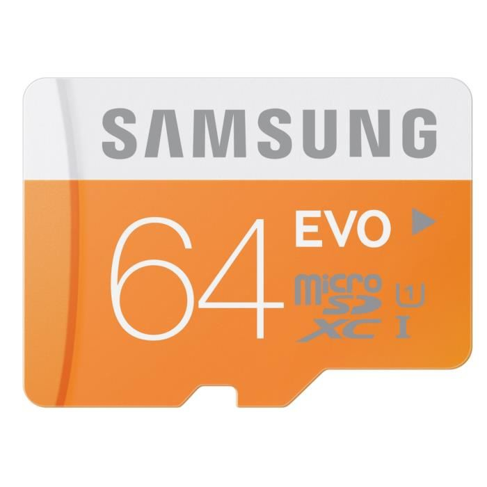 Carte microSDXC Samsung Evo Classe 10 - 64 Go à 15.74€ @ Cdiscount (Qumox)