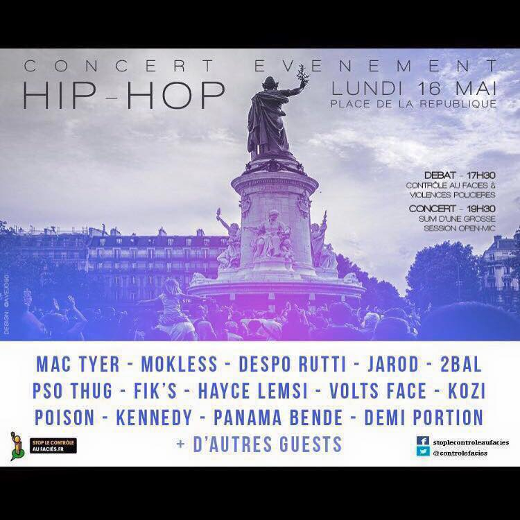 Concert Hip-Hop Place de la République à 19h30