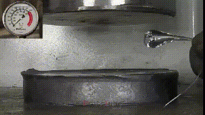 Larme de verre vs presse hydraulique