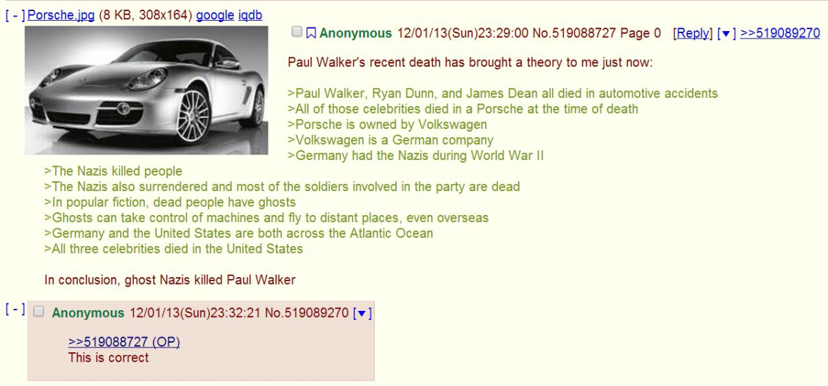 Anon a une théorie sur la mort de Paul Walker