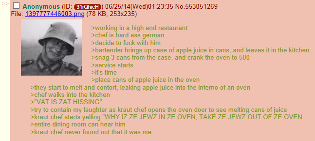Anon et le cuisinier allemand