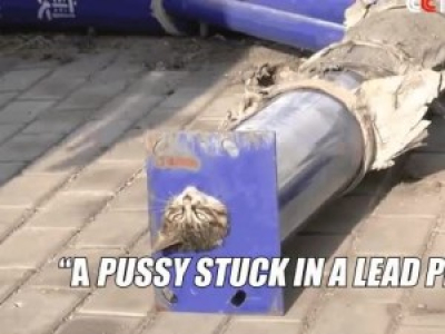Got my pussy stuck in a pipe!